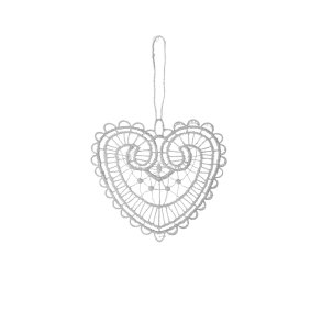 Noel Julehjerte, Hvid, 8x10cm