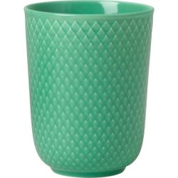 Lyngby Rhombe Color krus – flot grn porceln med klassisk mnster