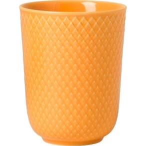 Lyngby Rhombe Color krus – flot gul porceln med klassisk mnster