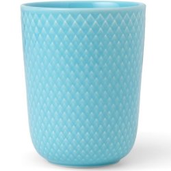 Lyngby Rhombe Color krus – turkis porceln med klassisk mnster