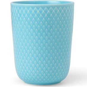 Lyngby Rhombe Color krus – turkis porceln med klassisk mnster