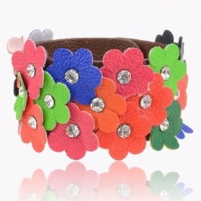 Lderarmbnd - multifarvet