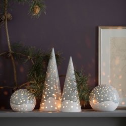 Khler Nobili juletr i gr og hvid – hndlavet keramik i nordisk design