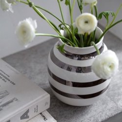 Omaggio vase med Slvstriber - Mellem
