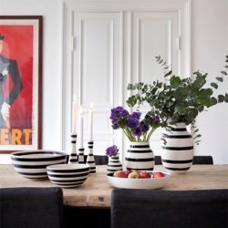 Omaggio lysestage, sort - mellem