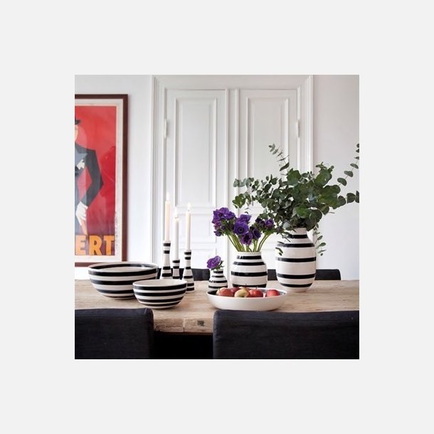 Omaggio lysestage, sort - mellem