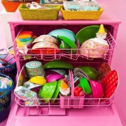 RICE Melamin Krus - 6 stk. brnekrus med Party Animalprint i ske