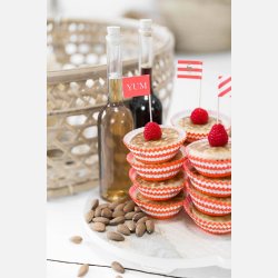 Lys. Pakke med 12 stk. Koral/hvid