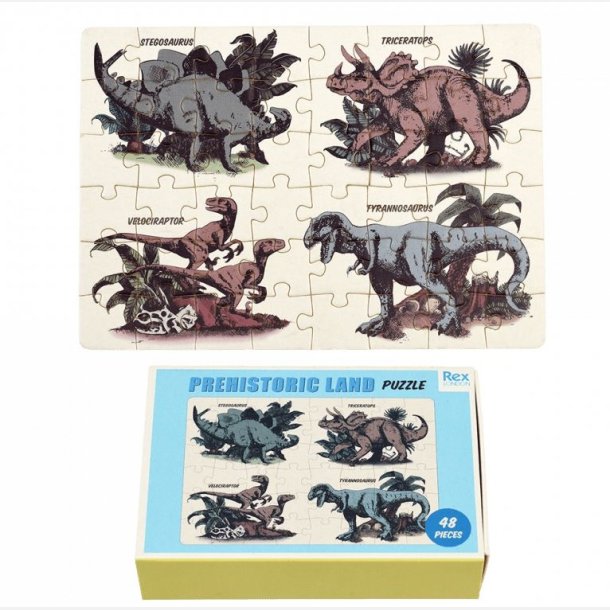 Puslespil med dinosaurer - Rex London retro box. 