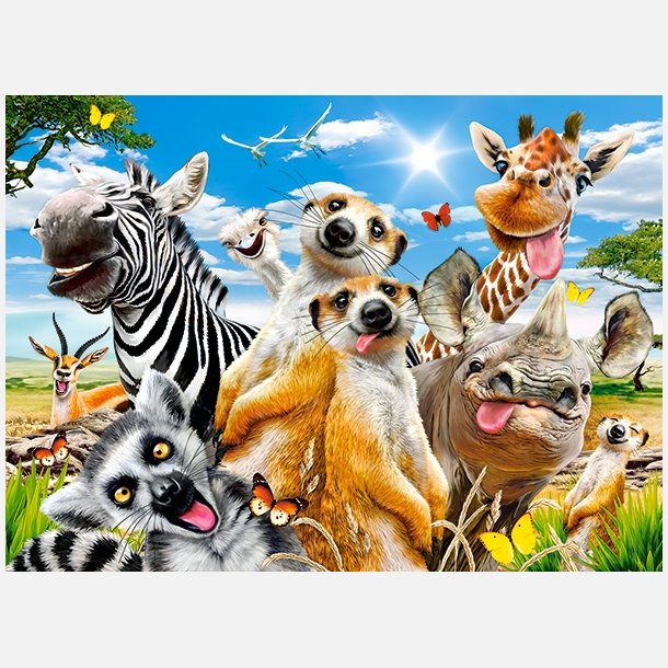 Dyrene p savannen - puslespil med 200 brikker