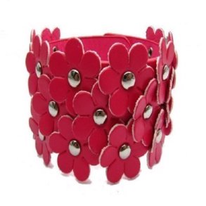 Lderarmbnd - pink