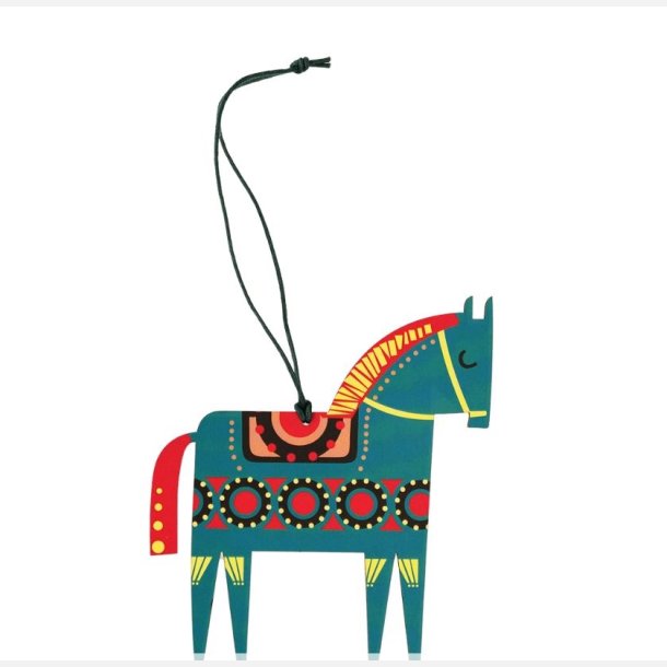 Juleornament i tr fra Rex London. Skn grn hest til ophng 