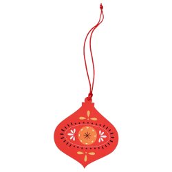 Juleornament i tr fra Rex London. Julekugle i rd