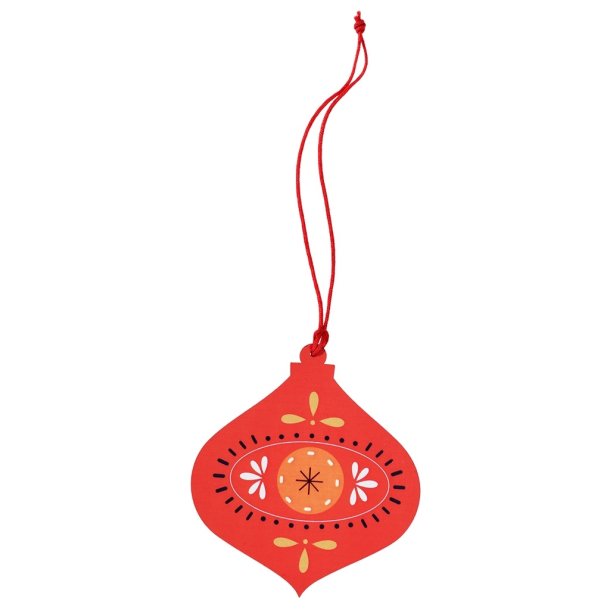 Juleornament i tr fra Rex London. Julekugle i rd