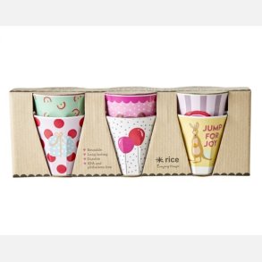 RICE brnekrus med Party Animal-print – pakke med 6 stk