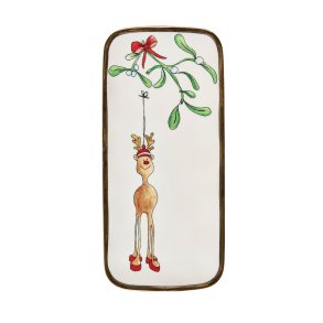 Medusa Copenhagen Rudolf fad med guldkant – porcelnsfad 26x12 cm