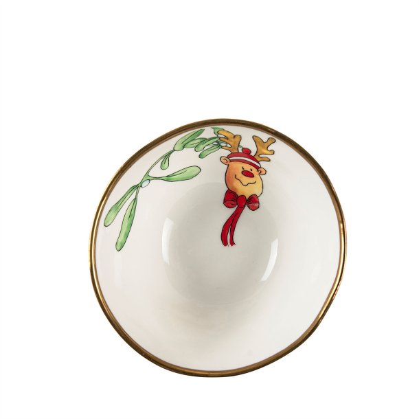 Hvid porcelnsskl 12 cm fra Medusa til smkager og julegodter