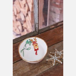 Medusa Copenhagen Rudolf skl med guldkant til julebordet