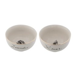 Bloomingville juleskl – koglemotiv og guldkant