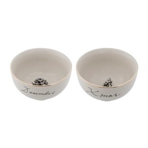 Bloomingville juleskl – koglemotiv og guldkant