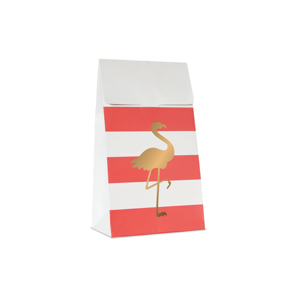 Treat bags Coral med flamingo