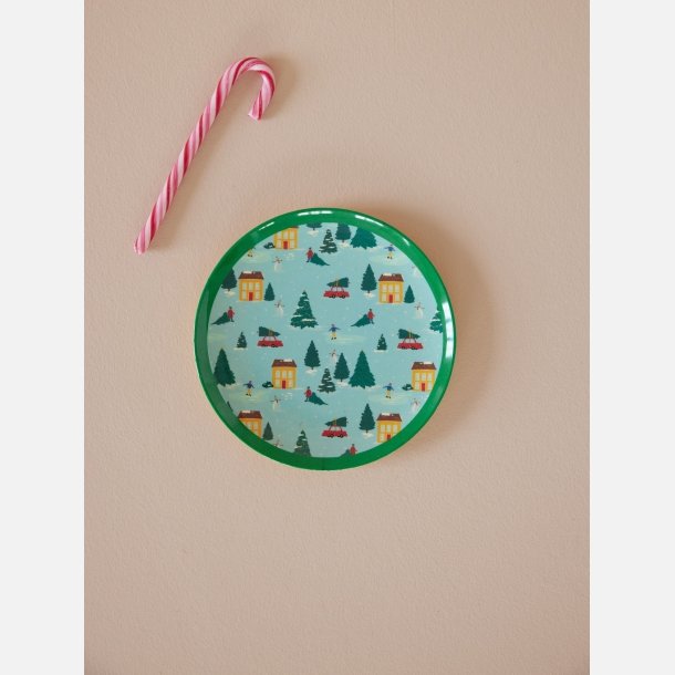 Farverig melamintallerken fra RICE – perfekt til julehygge